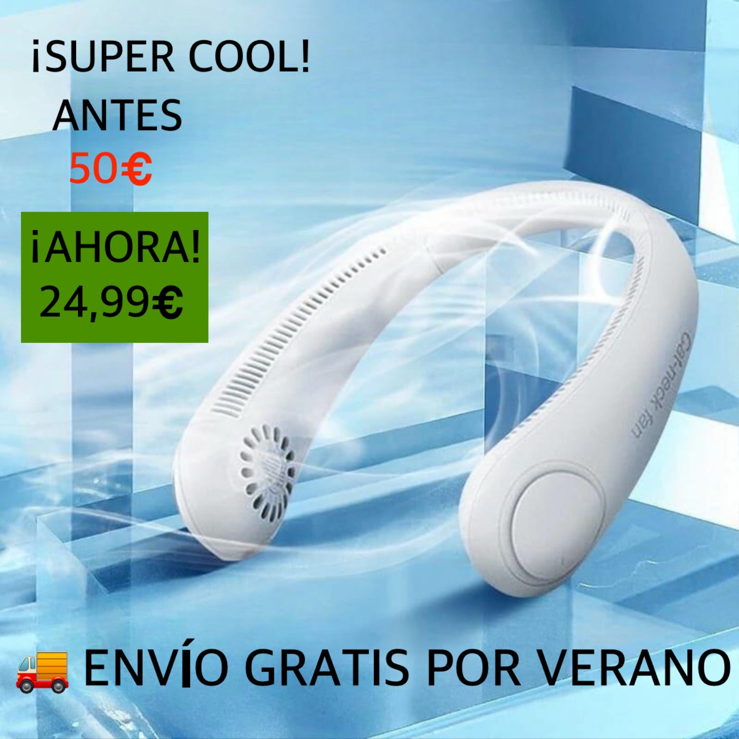 Ventilador portátil de cuello Super cool